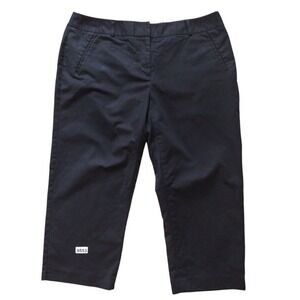 Charter Club Capri Pants Women 18W Black Button Zip Slash Pockets Stretch Casual
